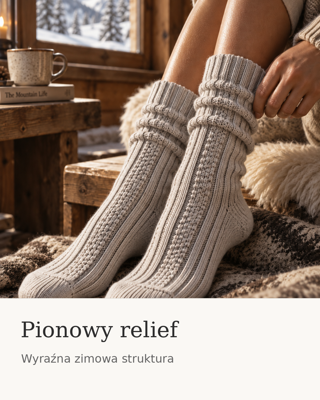 Zimowe skarpety CottonSky z pionowym reliefem